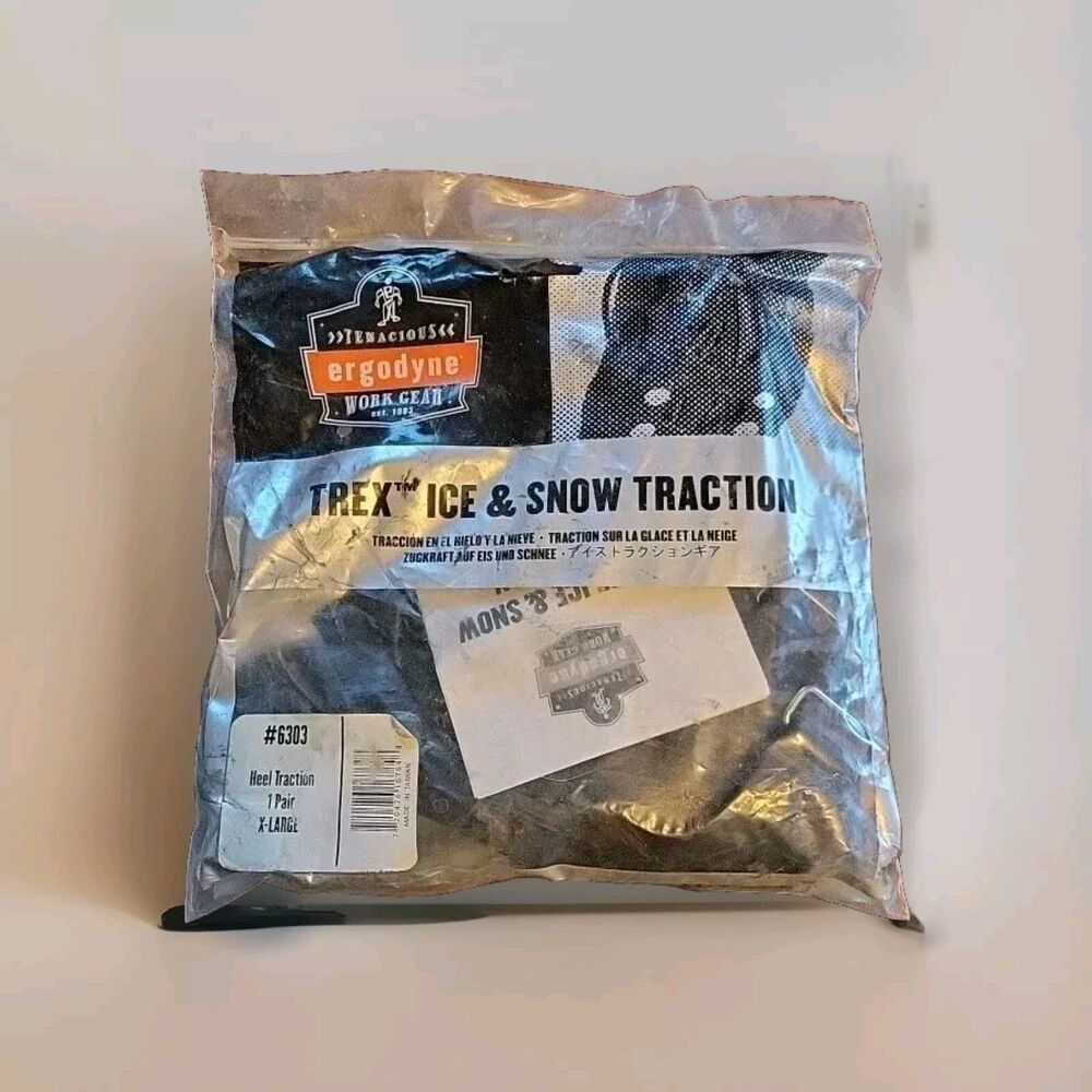 ERGODYNE TREX ICE & SNOW TRACTION GRIPS - #6300 - XL: SIZE 12-14 - BLACK - NIB